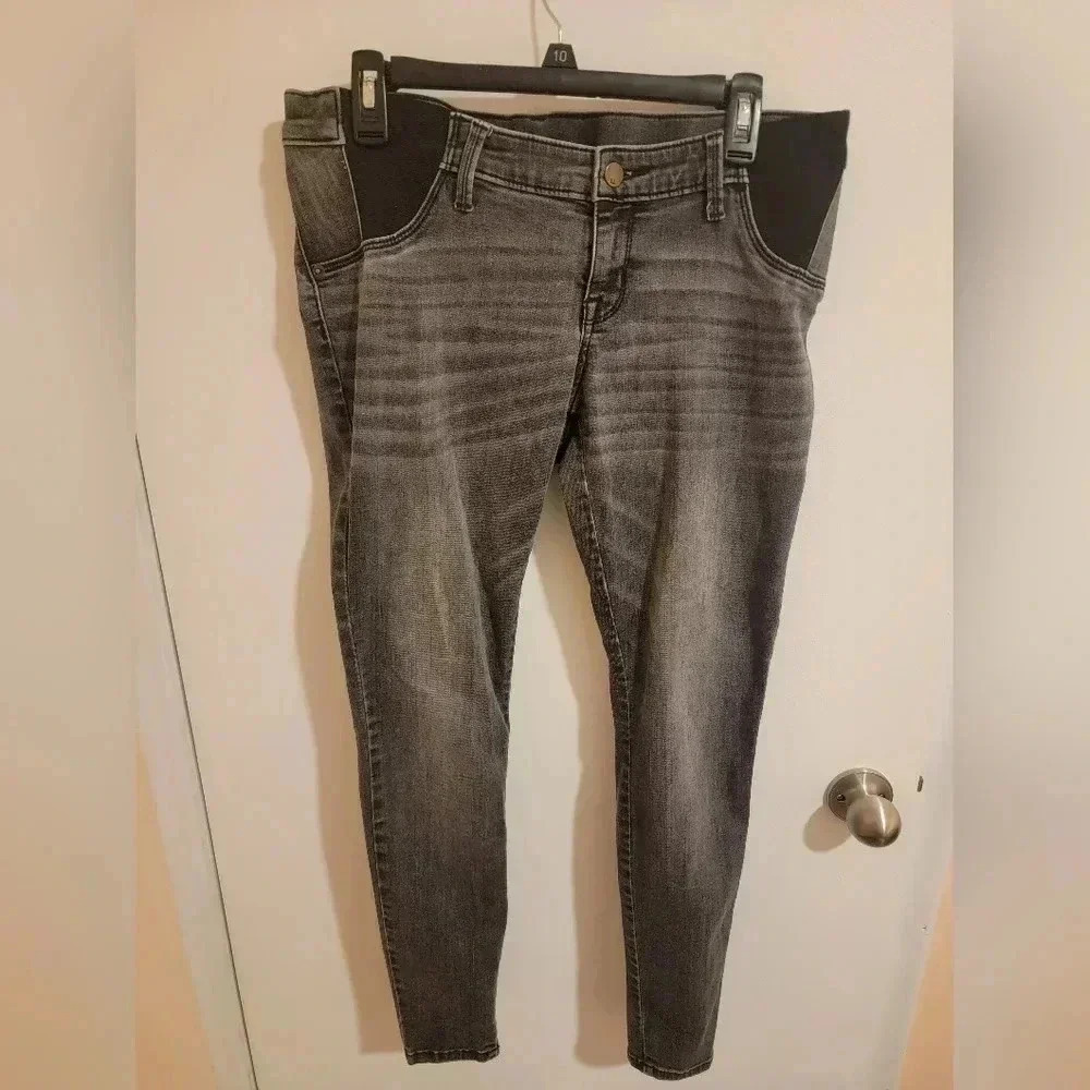 Liz Lange Maternity Jeggings Womens Size 8 Black & Grey Faded Distressed 32wx29L